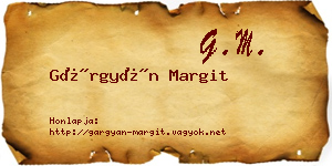 Gárgyán Margit névjegykártya